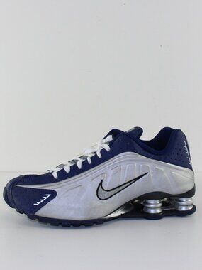 Nike Shox R4 Blue Void Met Silver  (AR3565-400)  Womens 7.5 US